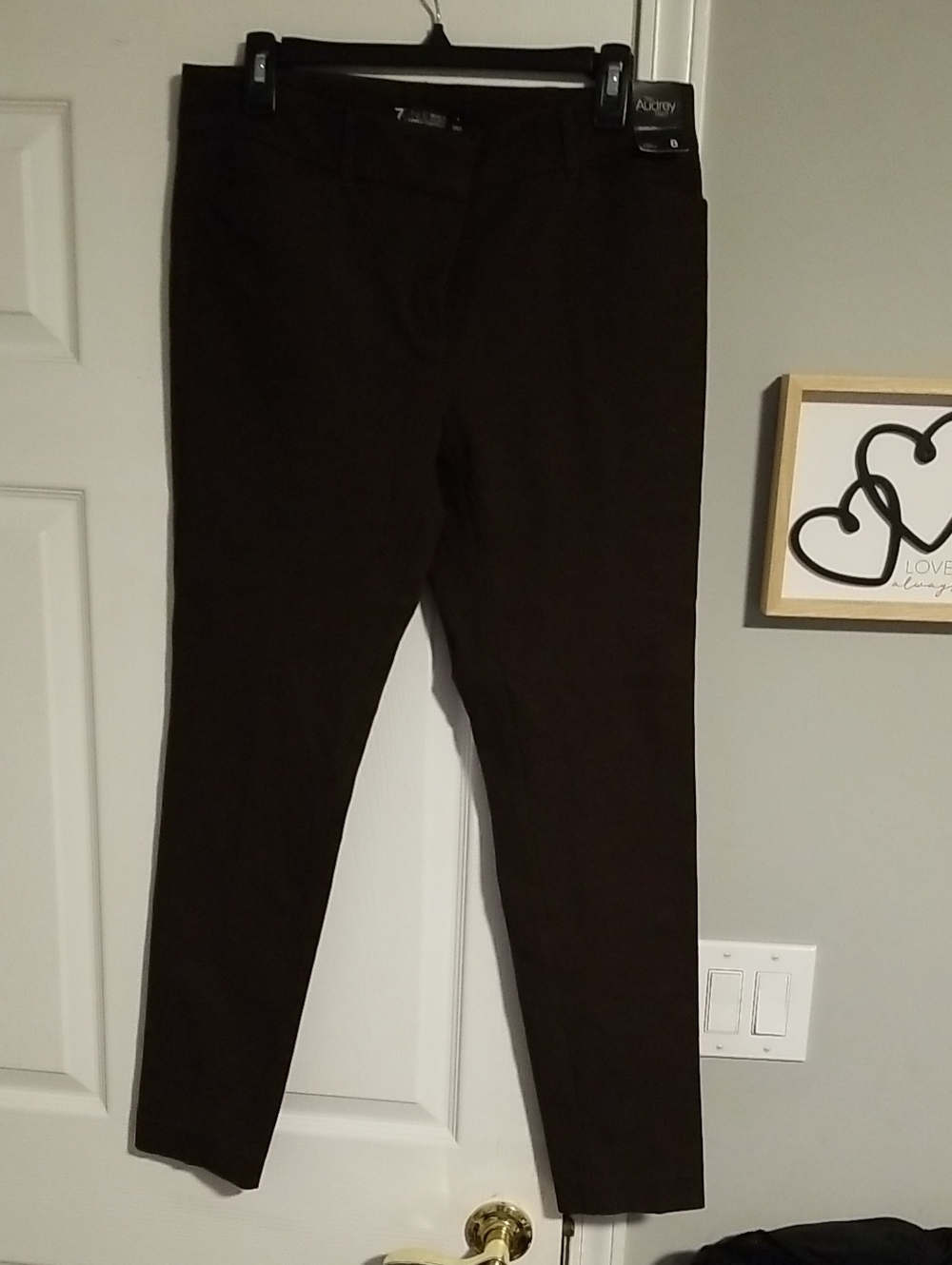 Women's Dark Brown Ankle Pants - Tailored Slim Fit